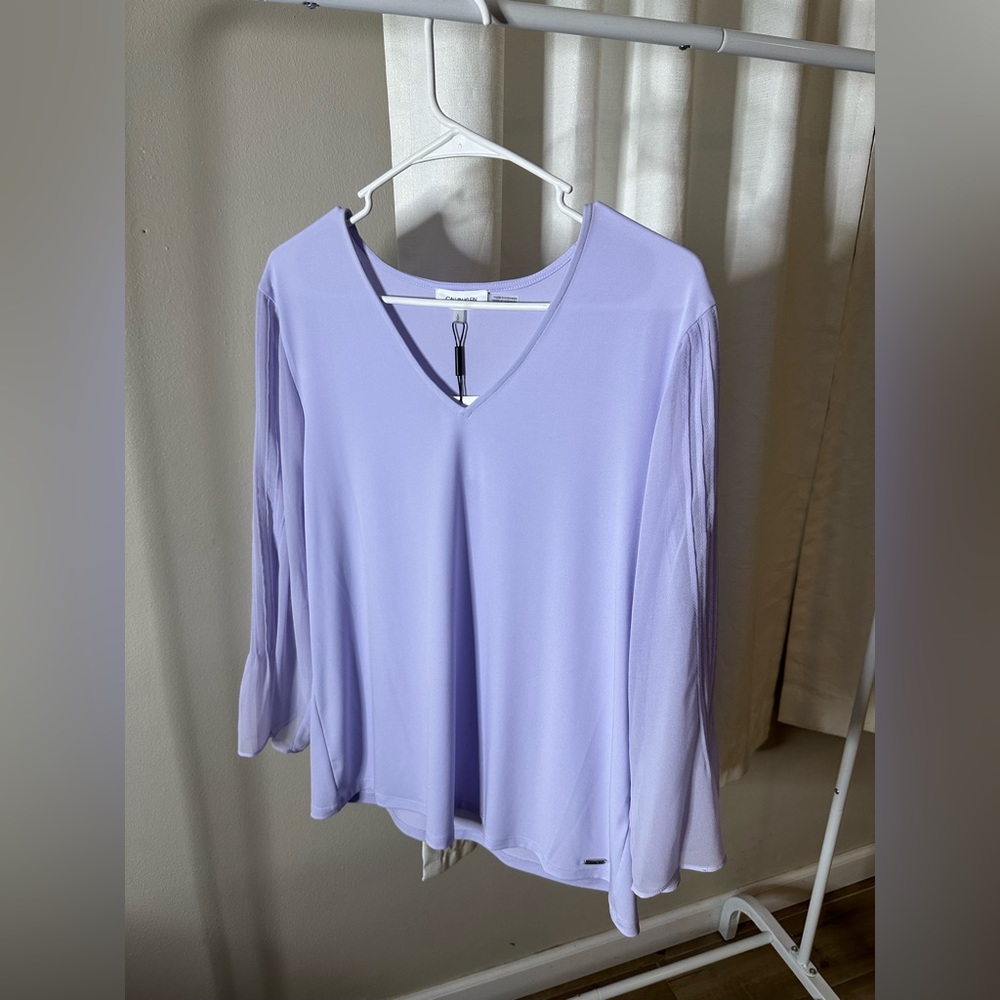 Women’s Calvin Klein Lavender Dress Shirt | Work Attire | Purple Blouse